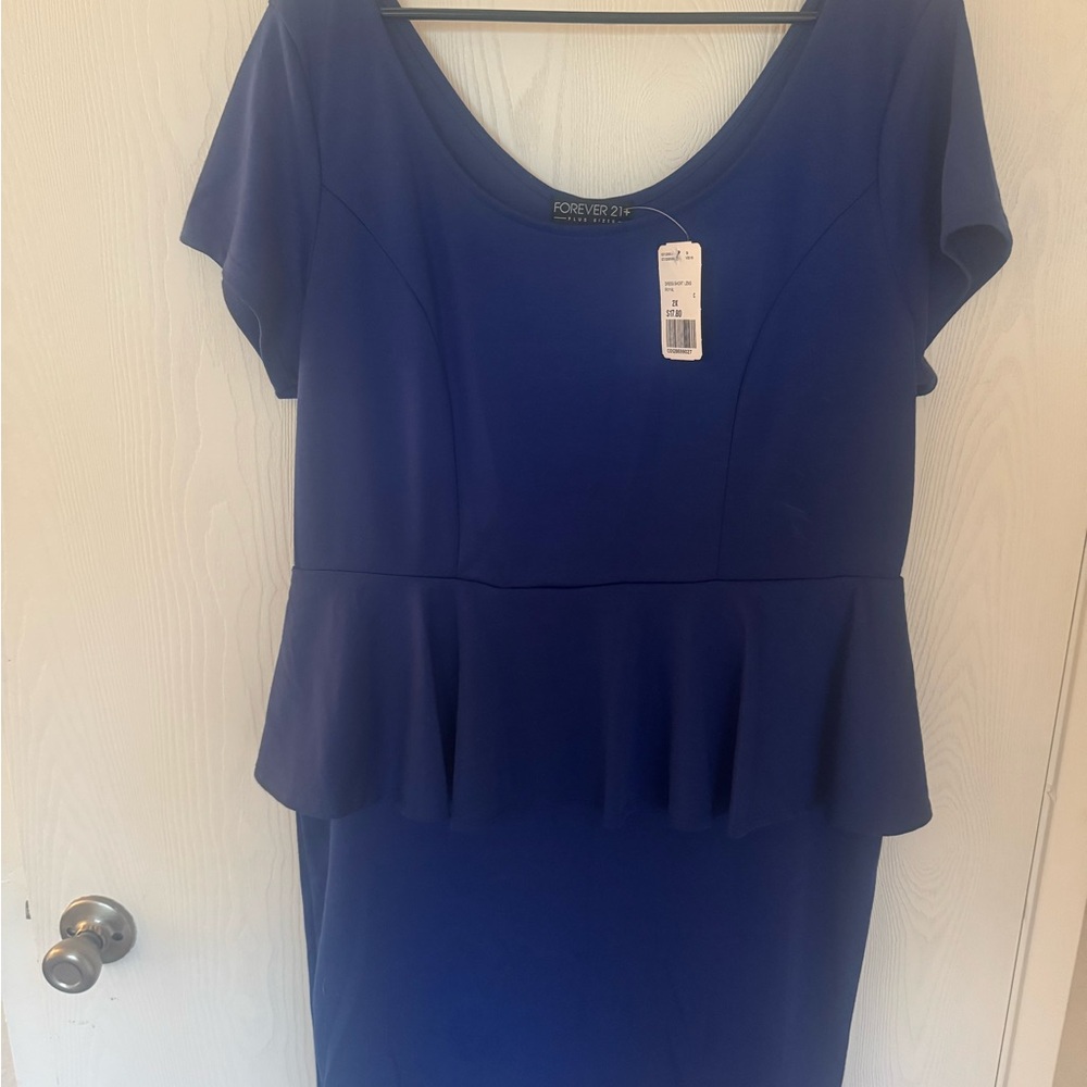 Forever 21 Royal Blue Plus Size Peplum Dress